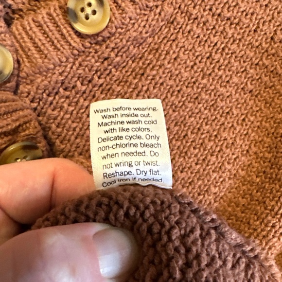 Sonoma Knit Sweater Women's Medium Brown Henley Earthy Clean Girl Cabin Rory - Picture 4 of 8
